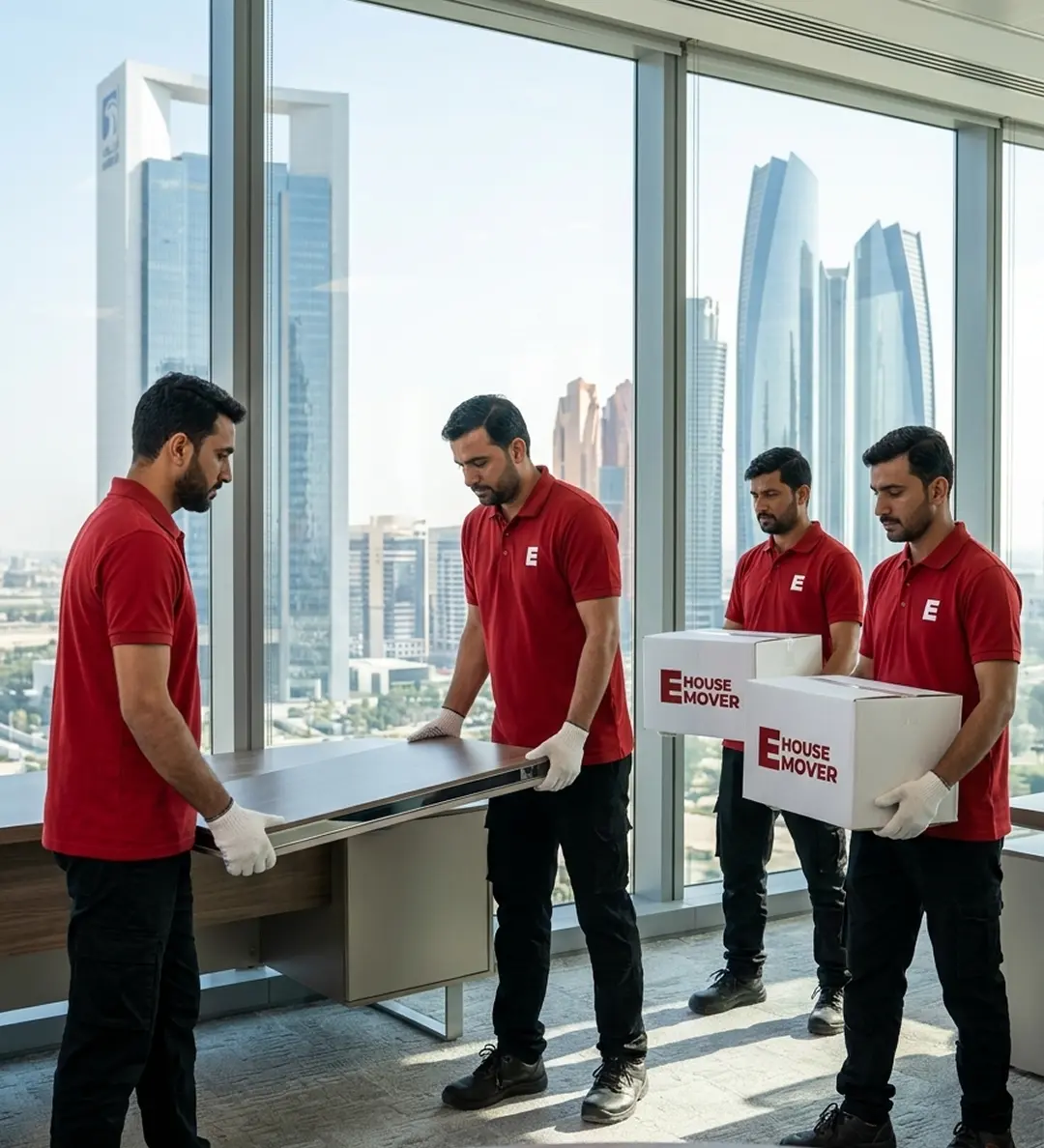 E House Mover executing an office relocation in Abu Dhabi