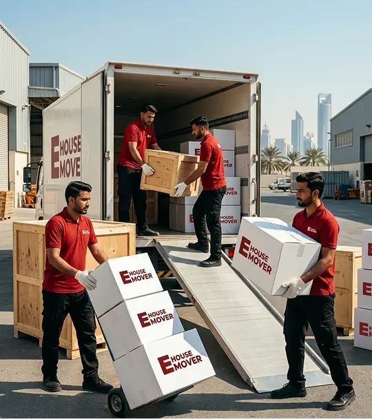 E House Mover company crew in Abu Dhabi