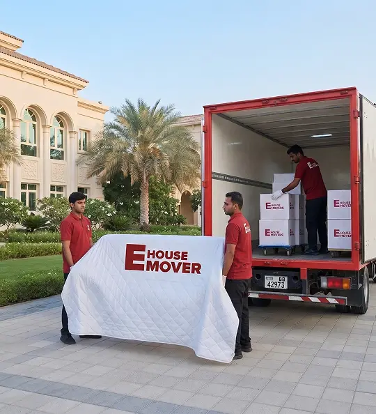 Ehouse Mover crew relocating a home in Khalifa City