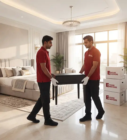 Ehouse Mover crew relocating an apartment in Abu Dhabi