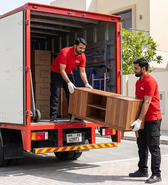Ehouse Mover crew relocating a home in Al Danah