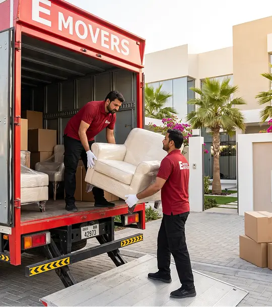 E House Mover company crew in Abu Dhabi